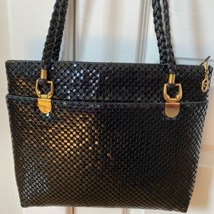 Vintage Black Metal Mesh Handbag. NWOT. 10X13. Gorgeous Evening Bag